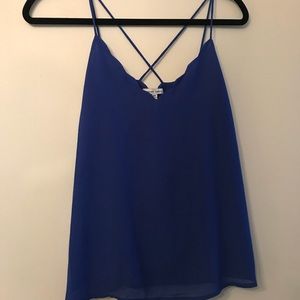 Blue polyester tank top